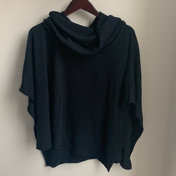 cashmere asymmetric cowl-neck poncho - Picture 2 of 5